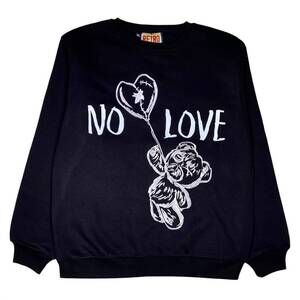NEW RETRO LABEL men's 1s og no love crewneck sweatshirt in black